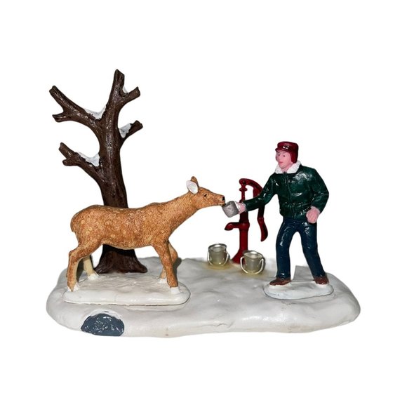 Rare Lemax Sharing Partage 73301 Christmas Village Accessory Table Accent Deer - Picture 2 of 11